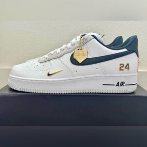 Nike Air Force 1 White and Navy Sneakers